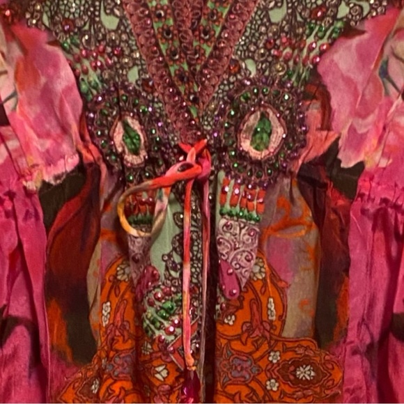 SHAHIDA PARIDES Floral embellished mini dress SILK  M - Picture 6 of 16